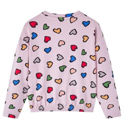 Kindertrui hartenprint 116 roze