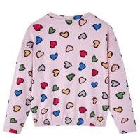 Kindertrui hartenprint 116 roze - thumbnail