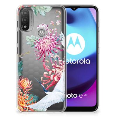 Motorola Moto E20 | E40 | TPU Hoesje | Bird Flowers