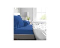 Hoeslaken - HOME LINGE PASSION - HP71771 - 160 x 200 cm + muts 30 cm - Microvezel - 82 g - Blauw - thumbnail
