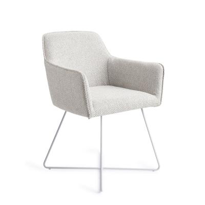 Jesper Home Eetkamerstoel 'Hofu' Cross White, kleur Checkers Charm