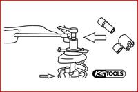 KS Tools 150.9425 Speciale schokdempercontrahouder-gereedschapsset voor Volvo, 2-delig - thumbnail