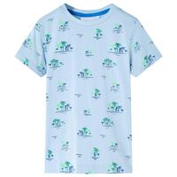 Kindershirt met palmbomenprint 104 lichtblauw - thumbnail