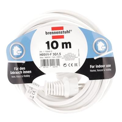 Verlengkabel 10.00 m H05VV-F 3G1.5 IP20 Wit