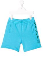 Gucci Kids logo print shorts - Blue - thumbnail
