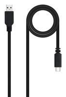 NanoCable 10.01.2101 – kabel 3 A USB 2.0 naar USB-C, stekker naar stekker, zwart, 1 m - thumbnail