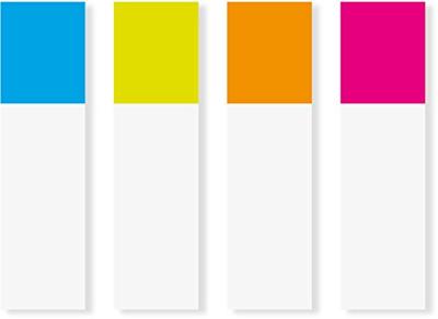 Post-it Index Smal, 4 x 35 tabs, turkoois, lichtgroen, oranje en roze