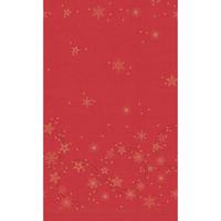 Duni Tafellaken Star Shine 138x220 cm Rood - thumbnail
