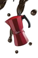 Italiaanse Koffiepot JATA Cafetera de inducción roja vulcano Rood Aluminium 6 Kopjes (1 Stuks) - thumbnail