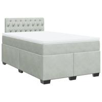 Boxspring met matras fluweel lichtgrijs 120x200 cm - thumbnail