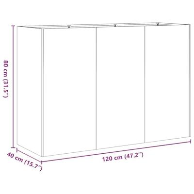 VidaXL Plantenbak 120x40x80 cm roestvrij staal