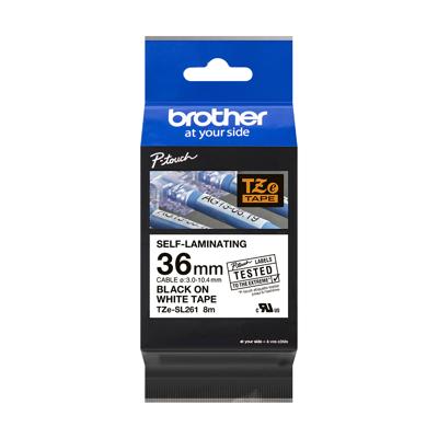 Brother TZESL261 Labeltape zelflaminerend Tapekleur: Wit Tekstkleur: Zwart 36 mm 8 m Brother TZESL261 Labeltape zelflaminerend Tapekleur: Wit Tekstkleur: Zwart 36 mm 8 m