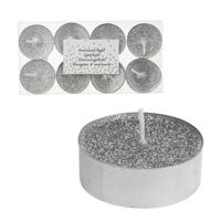 Glitter Theelichten 8 Stuks Zilver - thumbnail