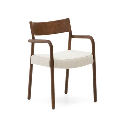 Kave Home Eetkamerstoel 'Falconera' Eikenhout en chenille, kleur Walnoot Kave Home Eetkamerstoel 'Falconera' Eikenhout en chenille, kleur Walnoot