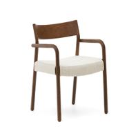 Kave Home Eetkamerstoel 'Falconera' Eikenhout en chenille, kleur Walnoot - thumbnail