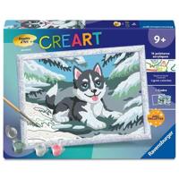 Ravensburger - CreArt Kids 18x24cm - Schilderen op nummer - Sneeuwhuski - Schilderen op nummer set - Leeftijd 7+ - 12023226 - thumbnail