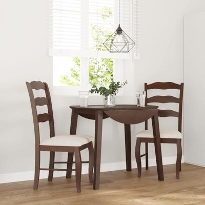 Eetkamerstoelen met kussens 2 stuks bruin massief hout rubber