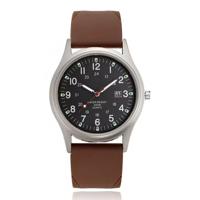 Donkerbruin herenhorloge met zwarte wijzerplaat en datumfunctie - Quartz klassieker - thumbnail