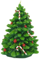 Home Society kaars kerstboom 12x15cm groen - thumbnail
