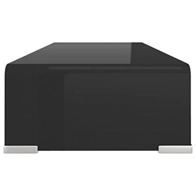 TV-meubel/monitorverhoger zwart 60x25x11 cm glas