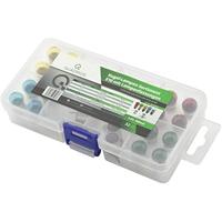 QUADRIOS GmbH Kogellampen 0,7 W assortiment set E10 helder gekleurd (3,5 V / 200 mA) met fittingen, Doku 32-delig (reserveonderdelen voor conventionele verlichting, fiets, tuinlamp, zaklamp, model) - thumbnail