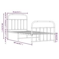 Bedframe met hoofd- en voeteneinde metaal zwart 90x200 cm - thumbnail