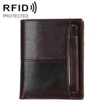 8232 Antimagnetic RFID Men Oil Wax Leather Wallet with Detachable Card Holder - thumbnail