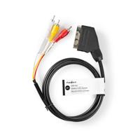 Nedis SCART-Kabel | SCART Male naar 3x RCA Male | 2 m | 30 stuks - CVGT31130BK20 CVGT31130BK20 - thumbnail
