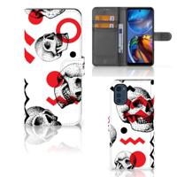 Telefoonhoesje met Naam Motorola Moto E32 | Moto E32s Skull Red - thumbnail