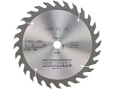 DeWalt Accessoires Cirkelzaagblad 184x16x28t, wisseltand, positief 25°, kerf 2,6mm - DT4031-QZ DeWalt Accessoires Cirkelzaagblad 184x16x28t, wisseltand, positief 25°, kerf 2,6mm - DT4031-QZ