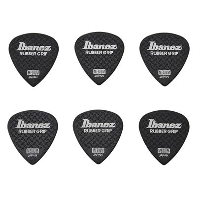 Ibanez PPA16MRGBK Grip Wizard Rubber Grip plectrumset 6-pack medium zwart Ibanez PPA16MRGBK Grip Wizard Rubber Grip plectrumset 6-pack medium zwart