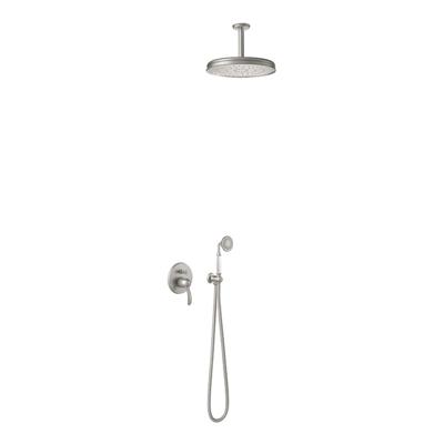 Regendoucheset Tres Clasic Mengkraan Plafondarm Incl. Handdouche RVS Tres Regendoucheset Tres Clasic Mengkraan Plafondarm Incl. Handdouche RVS Tres