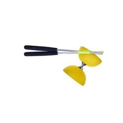 Eureka Rubber diabolo met aluminium stokken - geel