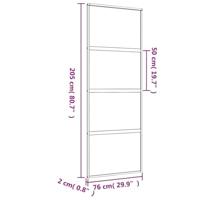 Schuifdeur 76x205 cm mat ESG-glas en aluminium goudkleurig - thumbnail