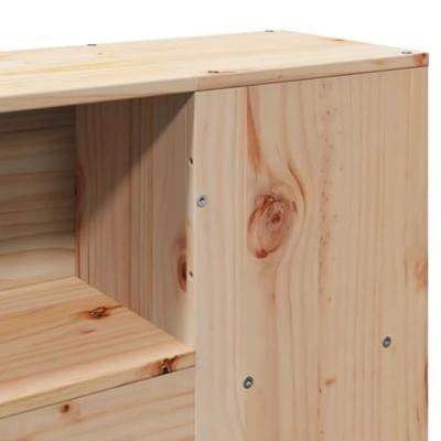 Bed met boekenkast zonder matras massief grenenhout 140x200 cm - thumbnail