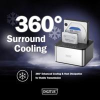 Digitus DA-71540-2 basisstation voor opslagstations USB 3.2 Gen 1 (3.1 Gen 1) Type-B Zwart, Wit - thumbnail