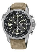 Horlogeband Seiko V172-0AL0 / SSC293P1 / L0DG012J0 Leder/Textiel Beige 21mm