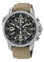 Horlogeband Seiko V172-0AL0 / SSC293P1 / L0DG012J0 Leder/Textiel Beige 21mm - thumbnail