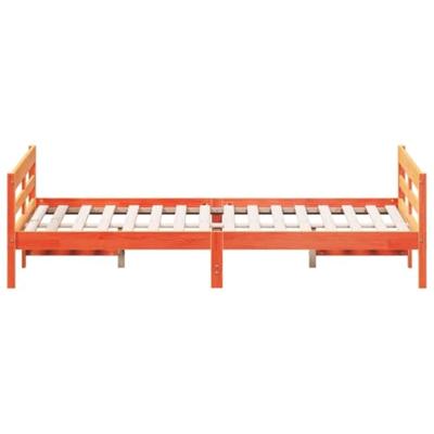 Bedframe met hoofdbord grenenhout wasbruin 140x200 cm Bedframe met hoofdbord grenenhout wasbruin 140x200 cm