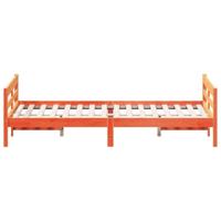 Bedframe met hoofdbord grenenhout wasbruin 140x200 cm - thumbnail
