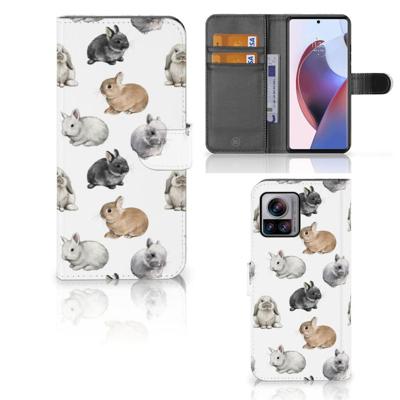 Telefoonhoesje | Met pasjeshouder | voor Motorola Edge 30 Ultra Konijntjes Telefoonhoesje | Met pasjeshouder | voor Motorola Edge 30 Ultra Konijntjes