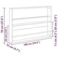 Tijdschrift Rek met plank Oudhout 100 x 12 x 70 cm Bewerkt hout - thumbnail