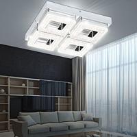 Eglo Led plafondlampFradelo 3000K - 4x4w - 28cm chroom met kristal - 95657 - thumbnail