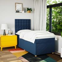 Boxspring met matras stof blauw 80x200 cm - thumbnail