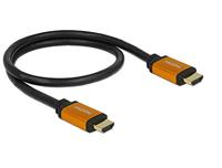 Delock 85726 HDMI-kabel HDMI Aansluitkabel HDMI-A-stekker 0.5 m Zwart, Goud Afgeschermd (drievoudig), Vergulde steekcontacten, 8K UHD - thumbnail
