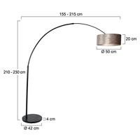 Steinhauer Vloerlamp Sparkled light 8128 zwart kap zilveren velours - thumbnail