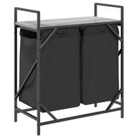 Wasmand 2 vakken met plank grijs sonoma eiken - thumbnail