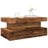 Salontafel met LED-verlichting 90x50x40 cm oud houtkleurig - thumbnail
