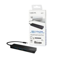 LogiLink UA0311 USB 3.0 (3.1 Gen 1) Type-C 5000Mbit/s Zwart hub 3x USB A 1x C - thumbnail