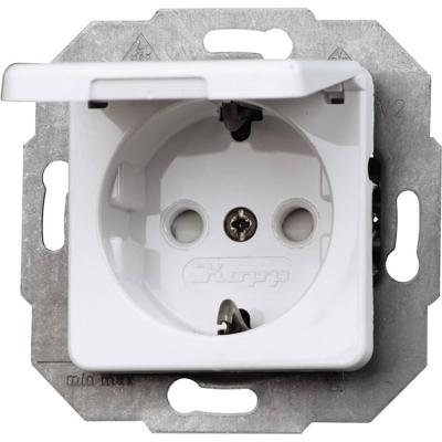 Kopp 117113086 Wandcontactdoos met randaarde Inzetstuk Europa Arctisch-wit, Mat 1 stuk(s)